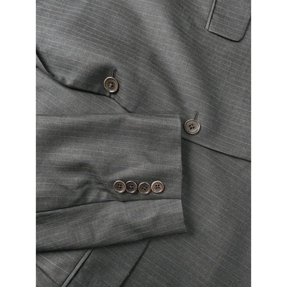 Brooks Brothers Madison Mens 44L Wool Sport Coat Gray Pinstripe Italy Blazer